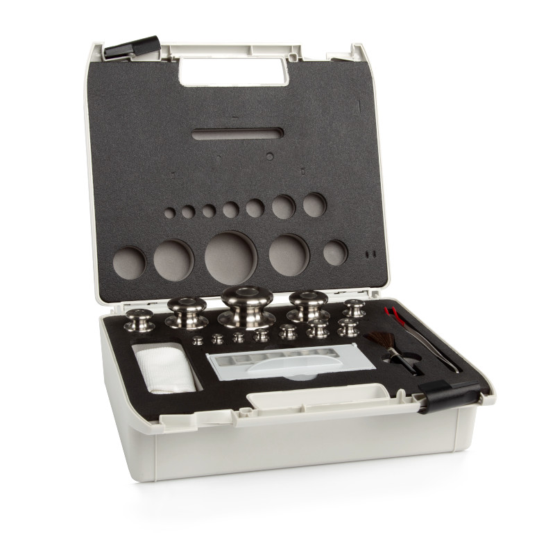 Poids de classe M1, cylindrique à bouton, ensemble (1 mg - 10 kg), boîte plastique